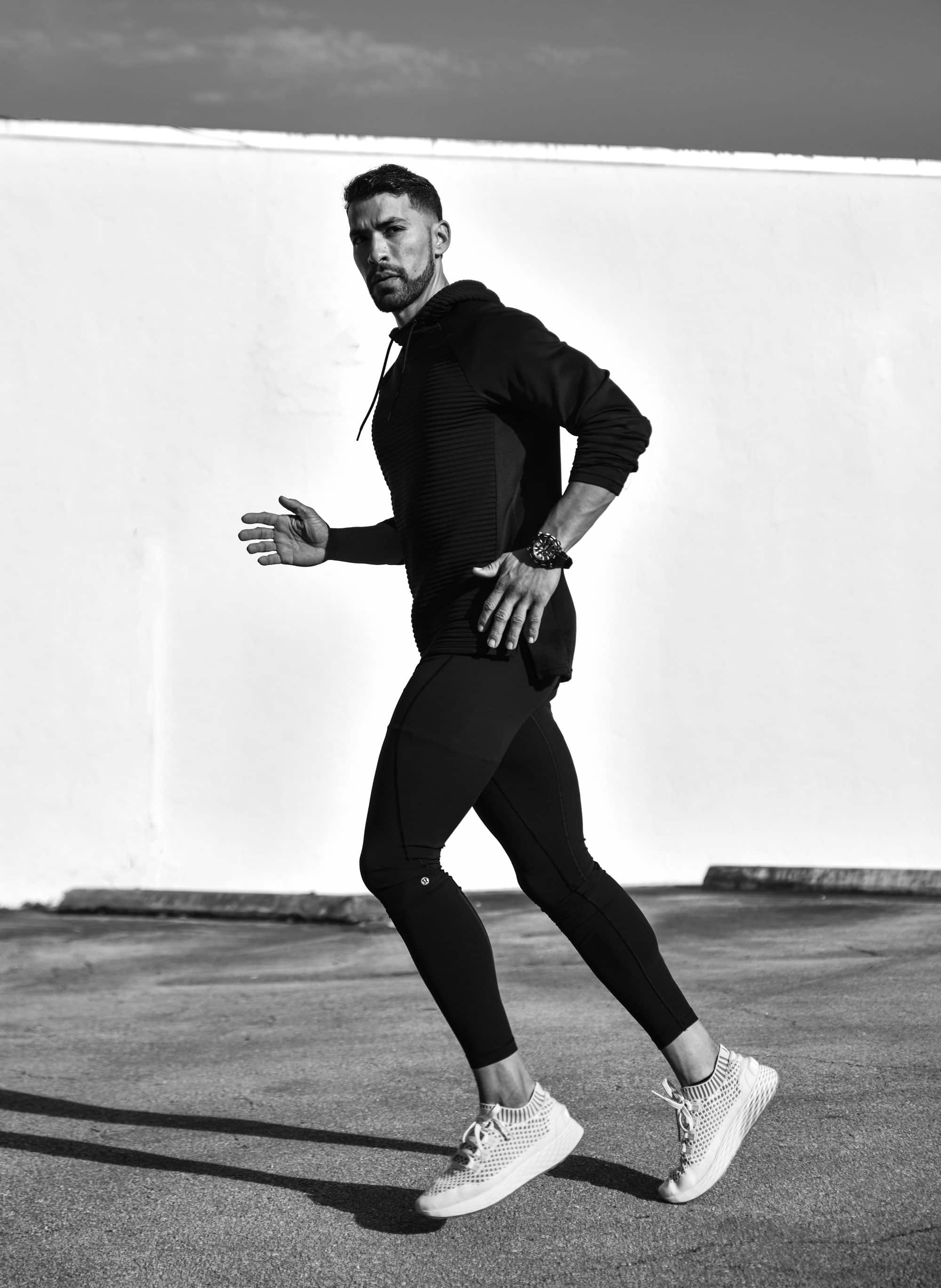 Coach Julian running outside